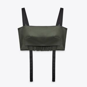 Zara Cargo Crop Top Size Small Army Green